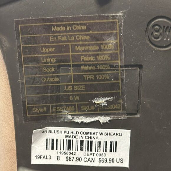 Torrid Foldover Lace Up Shearling Combat Bootie Block Heels Womens 8 W Tan New - Picture 12 of 13